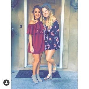 Free people red off shoulder dress